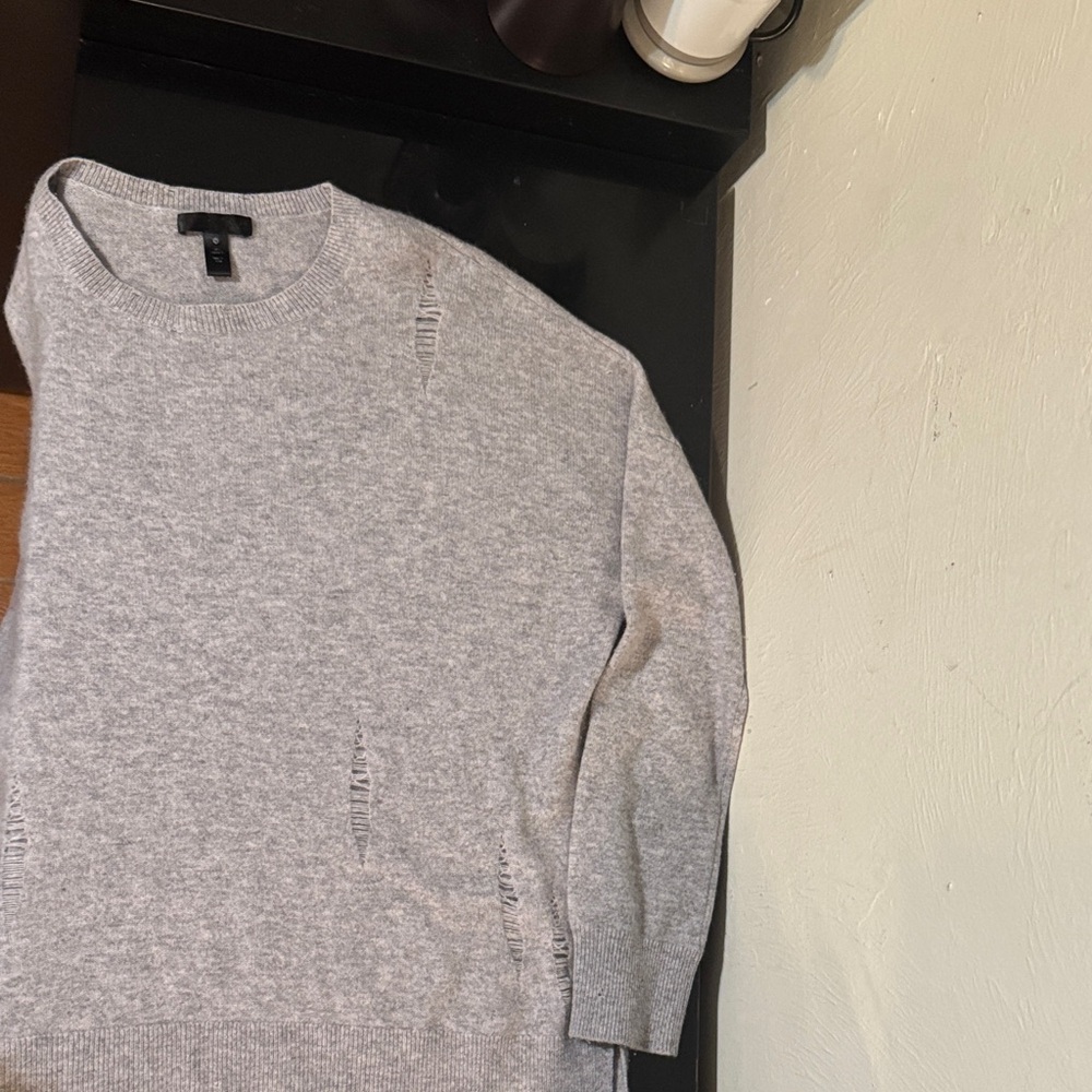 J. Crew Gray Crew Neck Cashmere Sweater